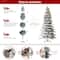 9ft. Pre-Lit Flocked Slim Spruce Artificial Christmas Tree, Warm White LED Lights